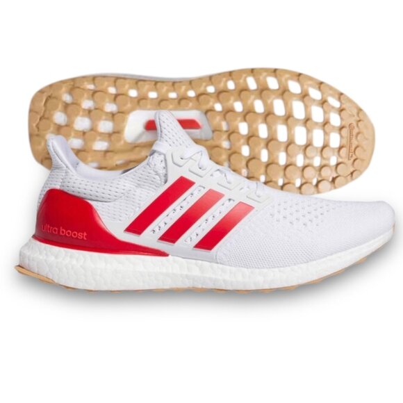 Adidas Ultraboost 1.0 White/Red/Gum Mens Running Shoes Size 13 JH9184 (NEW)